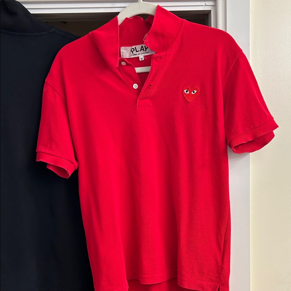 Comme des Garcons Vibrant Red Polo with Iconic Heart